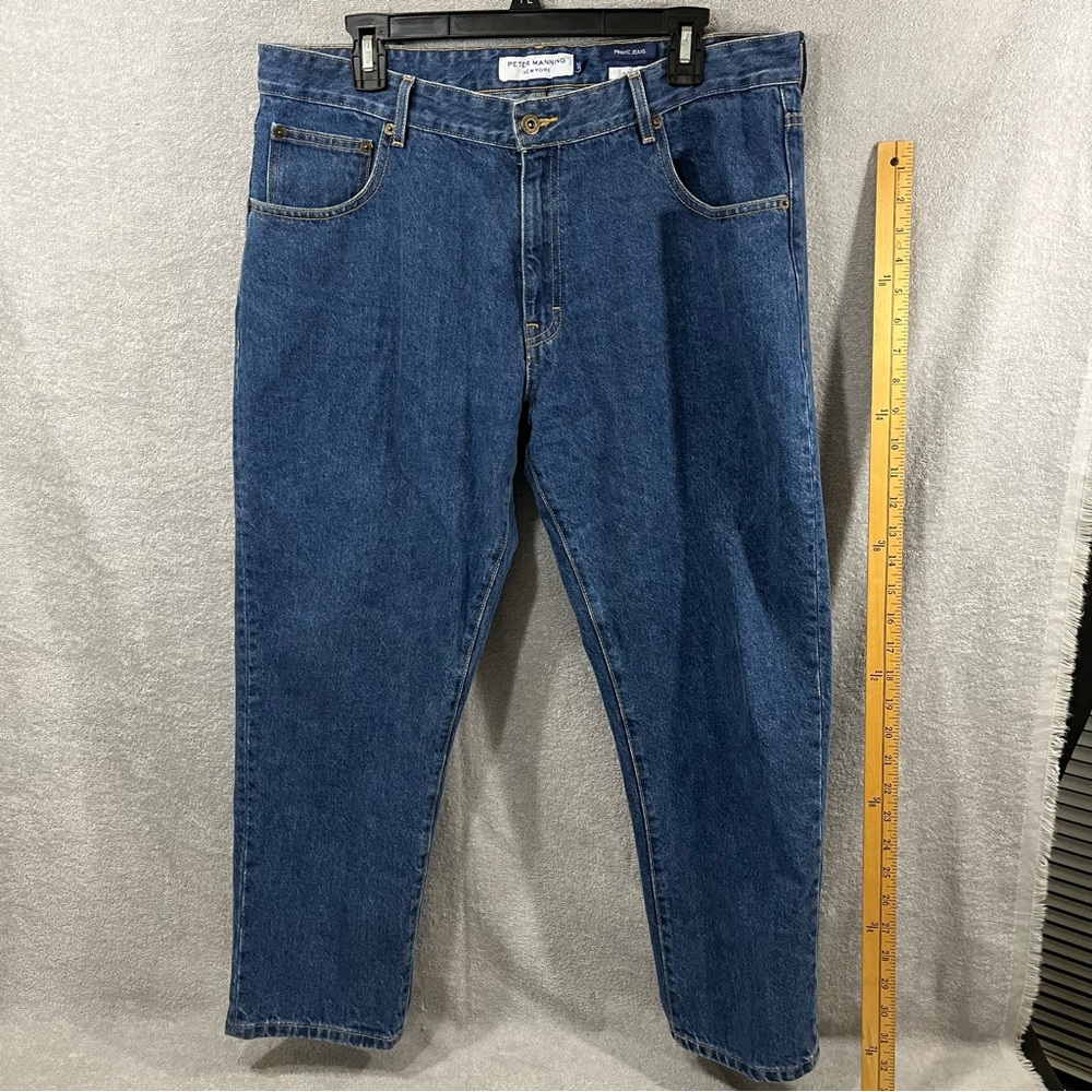 Peter Manning NYC Men’s Blue Denim Slim Fit Jeans 36x25 Short Inseam